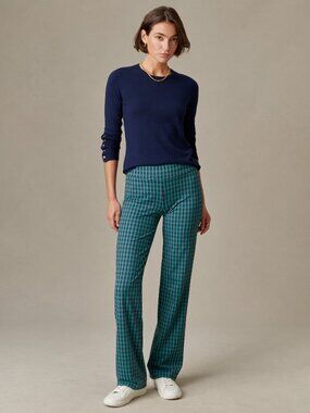 J McLaughlin Carmel Pants in Algiers Check - Green/Navy NEW